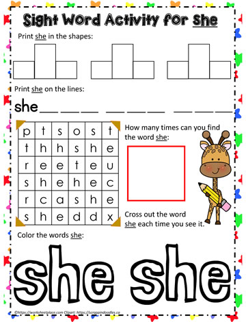 Sight Word she